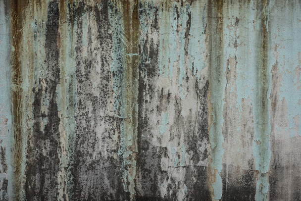 dirty old green weathered painted wall as background - Photo, Image