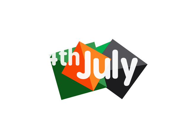 Čtvrtého července geometrické nápis - Vektor, obrázek