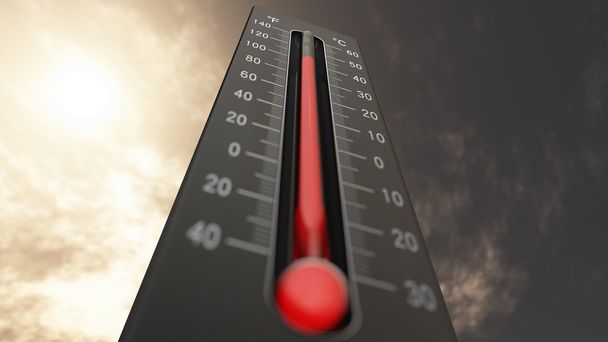 Thermometer Showing Heat in Fahrenheit and Celsius - Foto, imagen