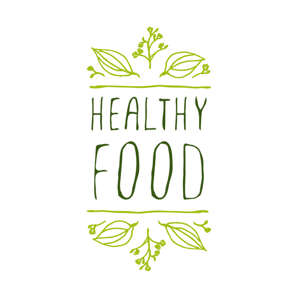 Healthy food - product label on white background. - Vector, Image