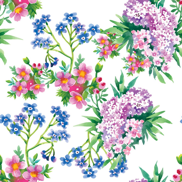 blooming flowers pattern - Wektor, obraz