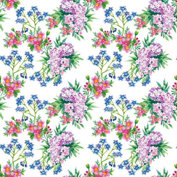 blooming flowers pattern - Vetor, Imagem