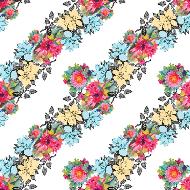 garden pattern with flowers - Вектор,изображение