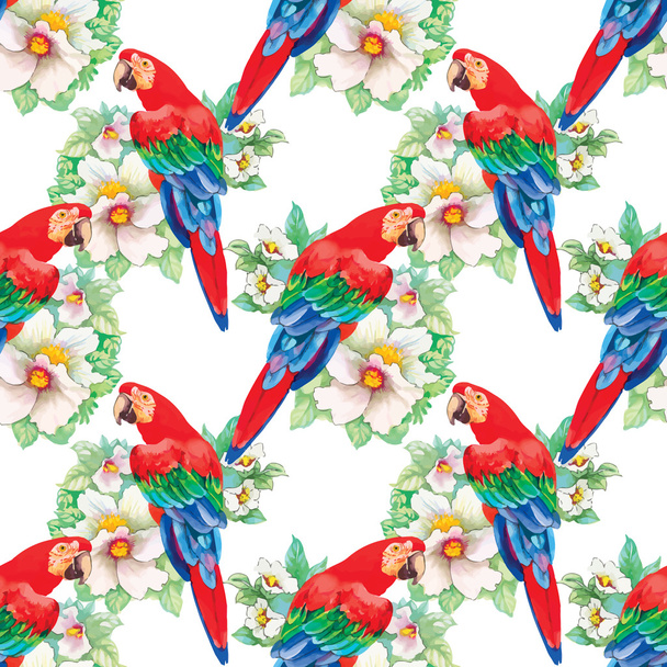 birds in blooming garden - Vecteur, image