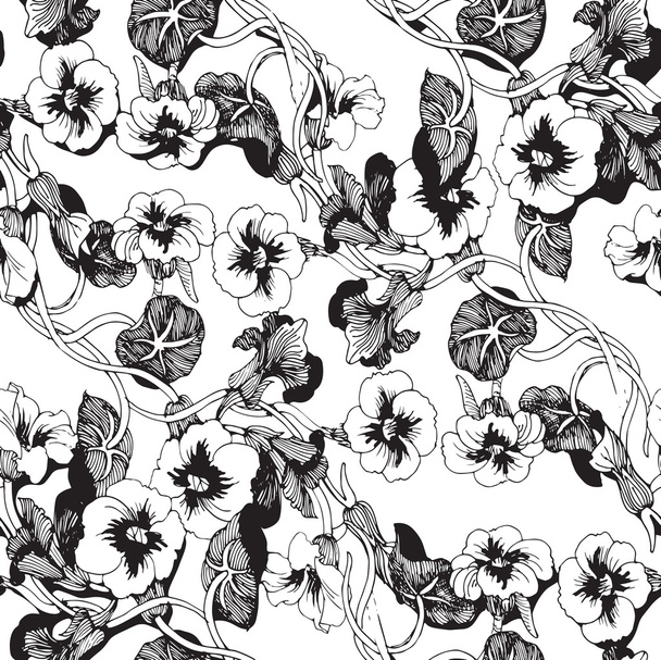 meadow pattern with blooming flowers - Вектор, зображення