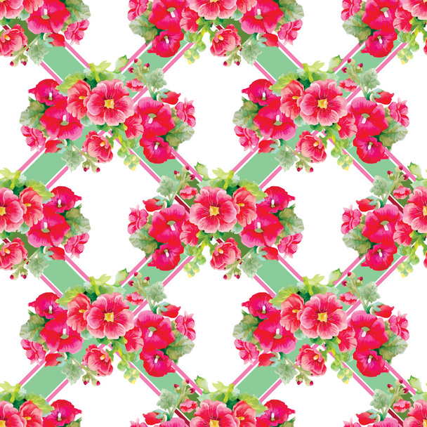 meadow pattern with blooming flowers - Вектор,изображение