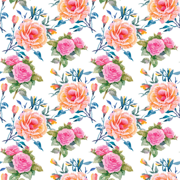 meadow pattern with blooming flowers - Vector, Image