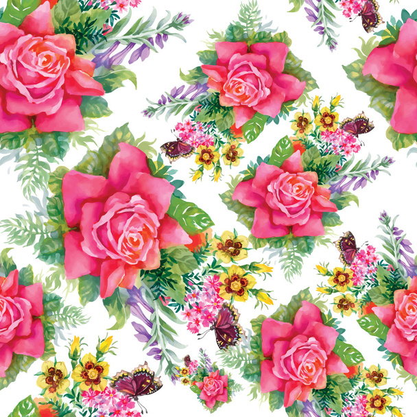 summer roses flowers - Vector, imagen