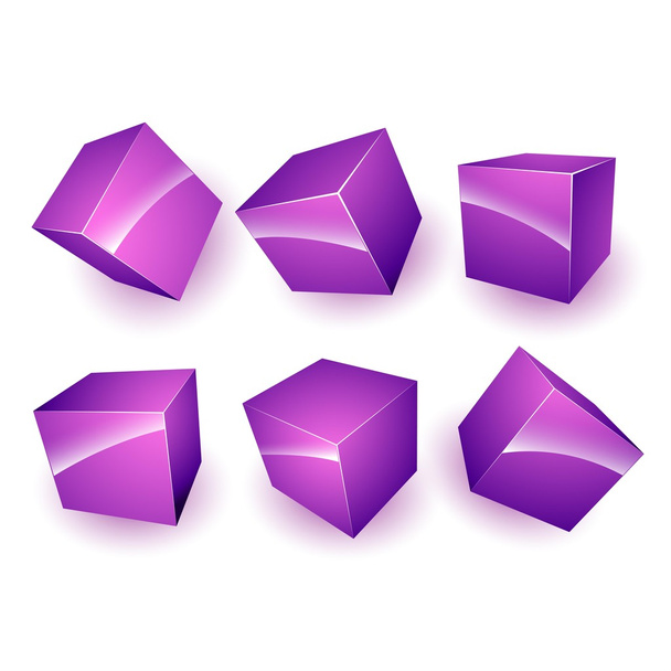 Кубики в различных комбинациях положения для тренировки - Вектор,изображение