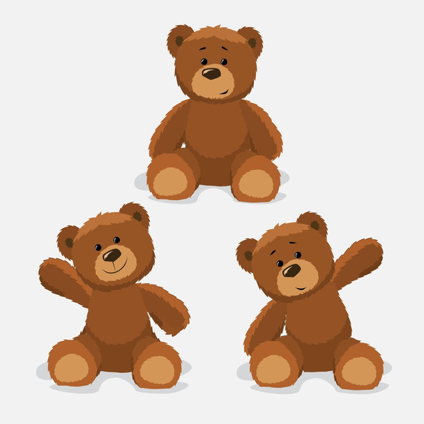 Teddy bears instellen - Vector, afbeelding
