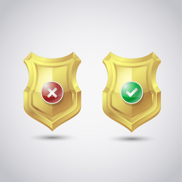 Gold Shield icon vector illustration - Vector, Image