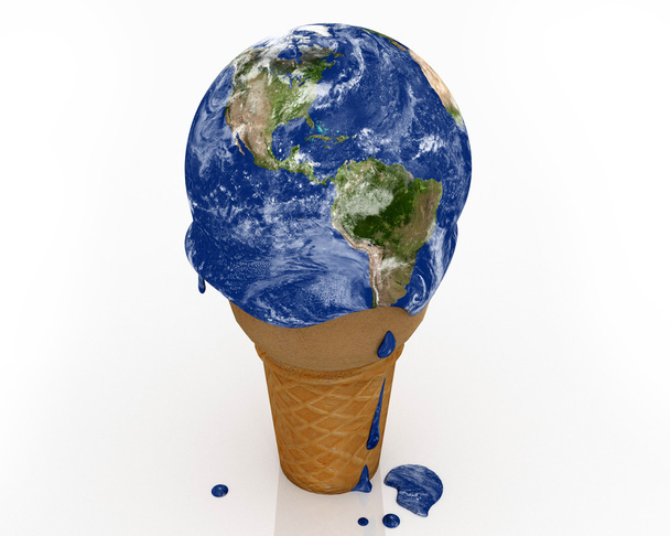 気候変動 - アイスクリーム地球 - 写真・画像