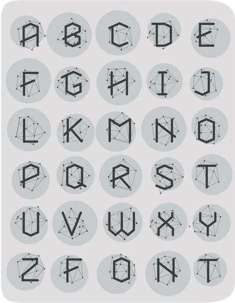 Polygonal geometric font - Vetor, Imagem
