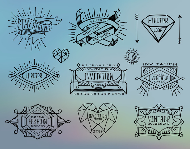 Abstract  retro vintage labels, insignias.  - Vector, Image