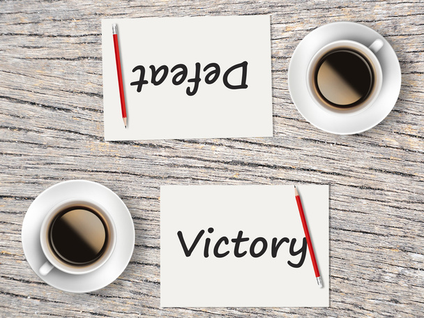 Üzleti koncepció: Győzelem és vereség összehasonlítása - Fotó, kép