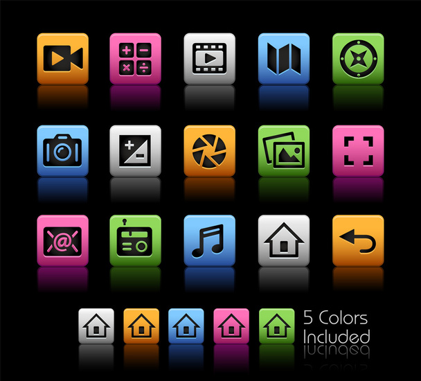 Media Interface Icons -- ColorBox Series - Vektör, Görsel