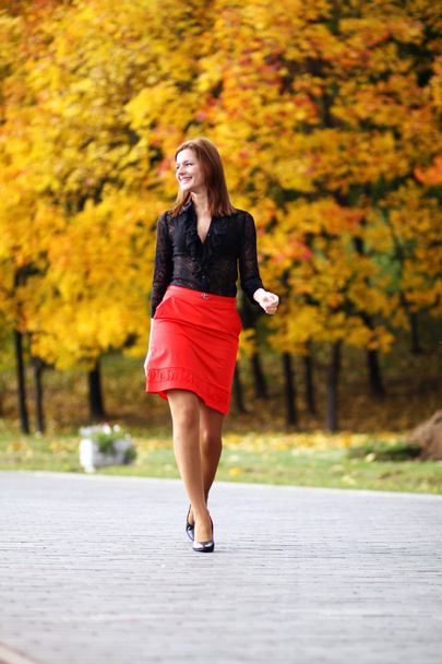 Young woman in autumn park - Photo, Image