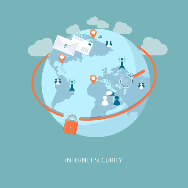 banner of internet security - Διάνυσμα, εικόνα