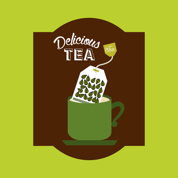 Lahodný čaj, nápoj design - Vektor, obrázek