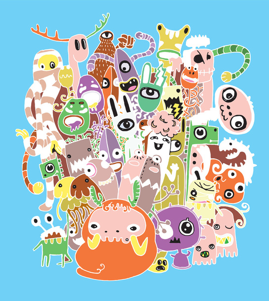Vector illustration of Monsters and cute alien friendly - ベクター画像