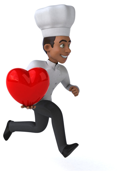 Fun chef with big red heart - Foto, Bild