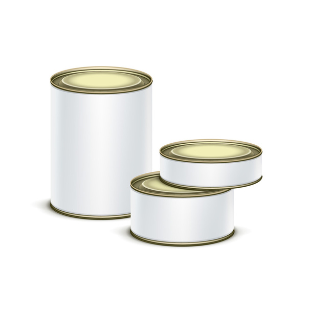 Caixa de lata branca embalagem recipiente chá café isolado vetor
 - Vetor, Imagem
