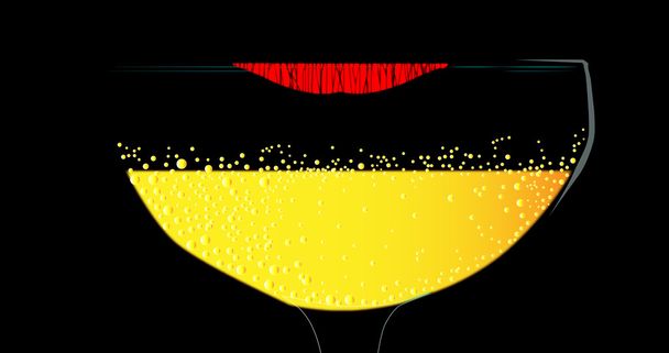 Rouge à lèvres sur un verre à vin
 - Vecteur, image
