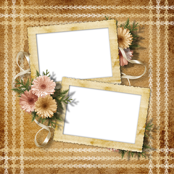 Card for greeting or invitation on the vintage background. - Foto, afbeelding
