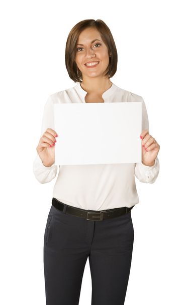 Young woman with empty paper - Photo, image