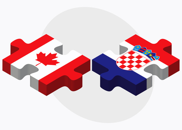 Canada and Croatia Flags - Vector, Image