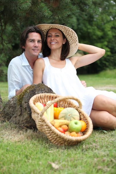 Couple having a picnic - Fotoğraf, Görsel