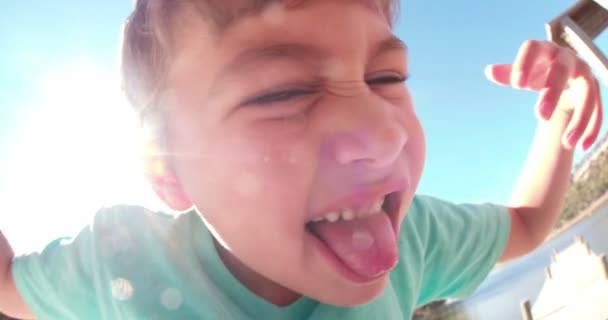 Little boy pulling a face - Кадри, відео