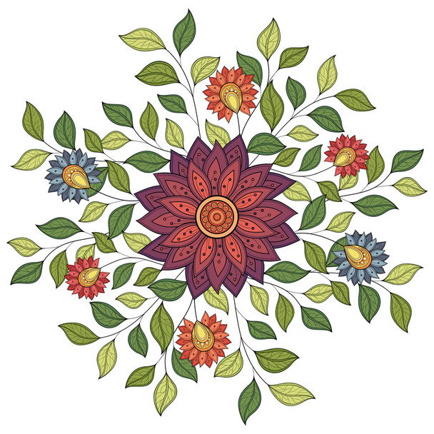 Colored Floral Background - Vektör, Görsel