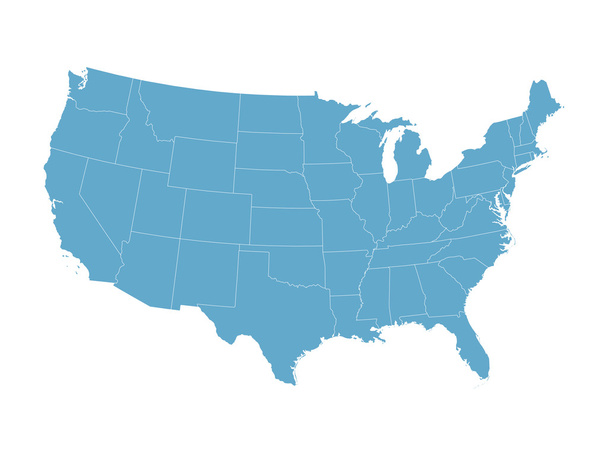 kék vektoros Térkép, Amerikai Egyesült Államok - Vektor, kép