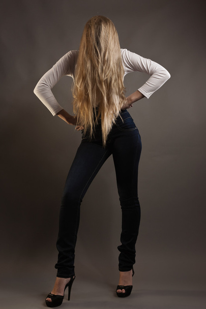Attractive young blond with long hair - 写真・画像