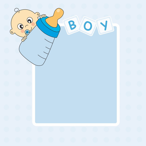 Baby boy with a bottle - Вектор,изображение
