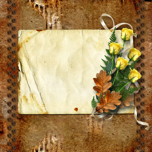 Card for greeting or invitation on the vintage background. - Photo, Image