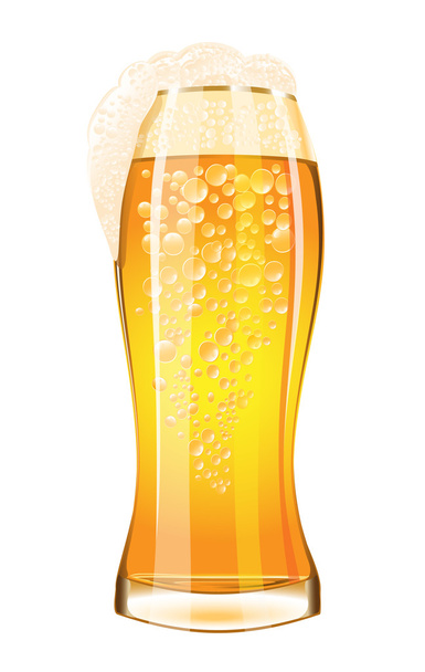 Glass of beer on a white background - Vector, afbeelding
