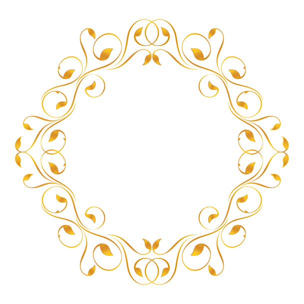 Vintage frame in gold. Symmetric inward - Вектор,изображение