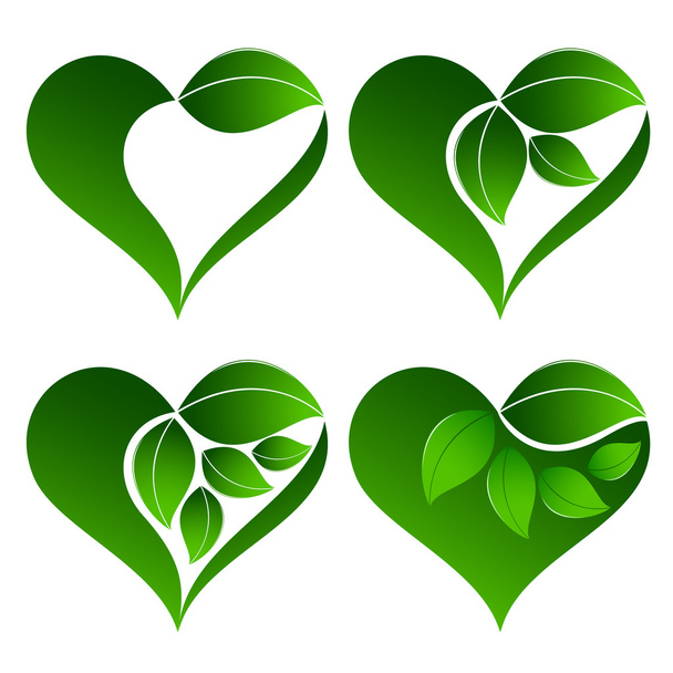 Abstract plant icon with heart element - Vector, imagen