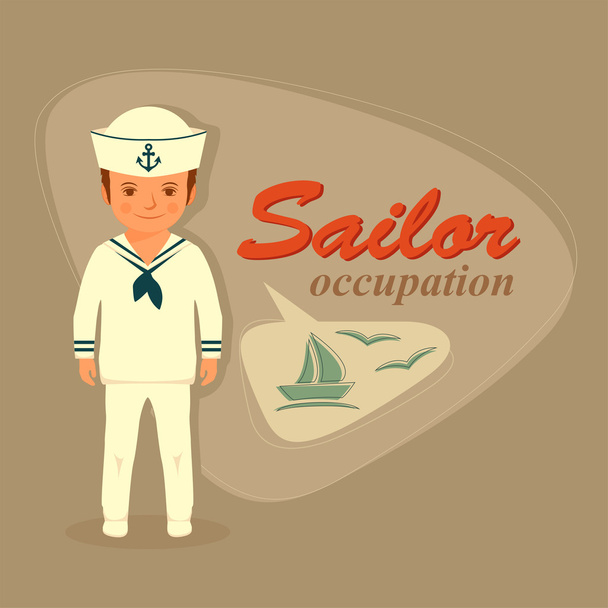 Capitão, desenho animado marinheiro
 - Vetor, Imagem