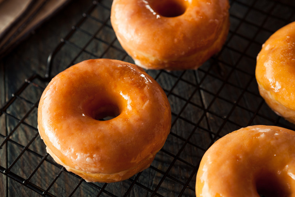 Homemade Round Glazed Donuts - Foto, immagini