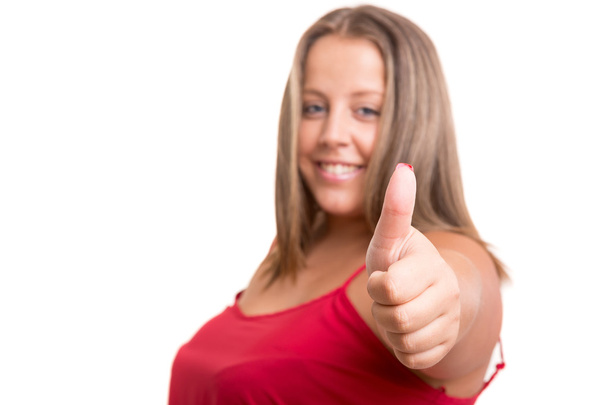 Šťastná žena s overweights - Fotografie, Obrázek
