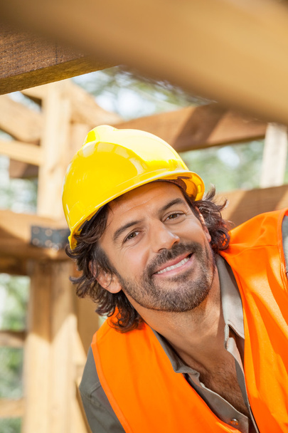 Smiling Construction Worker At Site - Fotografie, Obrázek