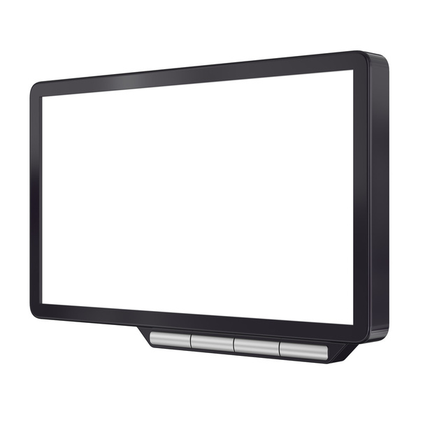 Abstrakti musta tietokone monitori eristetty valkoisella taustalla
. - Valokuva, kuva