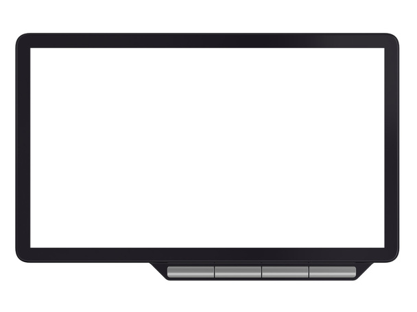 Monitor astratto per computer nero isolato su sfondo bianco
. - Foto, immagini