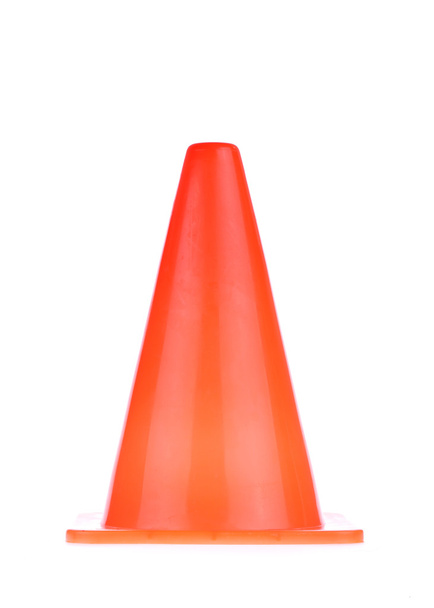 Znak ostrzegawczy pomarańczowy stożka służy pod budowę obszar roboczy - Zdjęcie, obraz