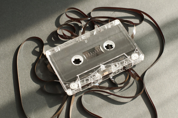 Audio tape cassette with subtracted out tape - 写真・画像