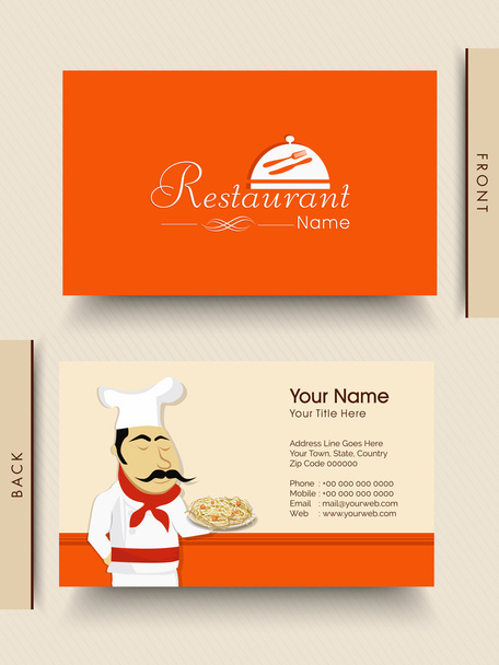 Stylish business card for restaurant. - Vetor, Imagem