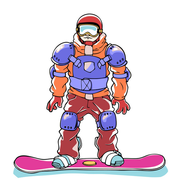Snowboarder completamente blindato
 - Vettoriali, immagini